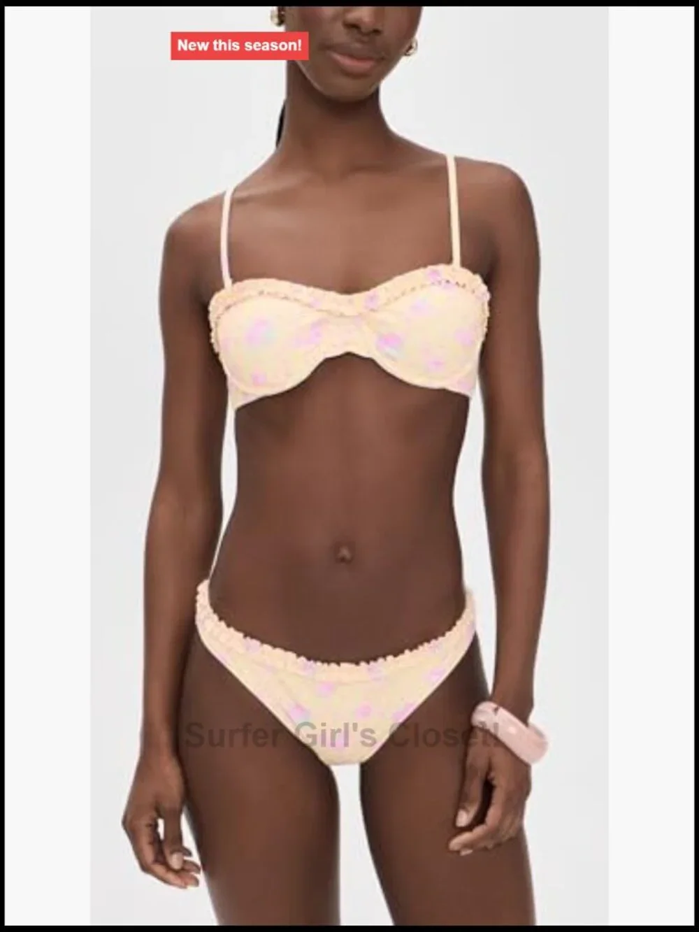Ruffled Bralette Bikini Set with Padded Underwire Cups